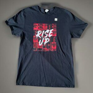 Atlanta Falcons Atl Short Sleeve T-shirt Black Rise Up Graphic Print Large